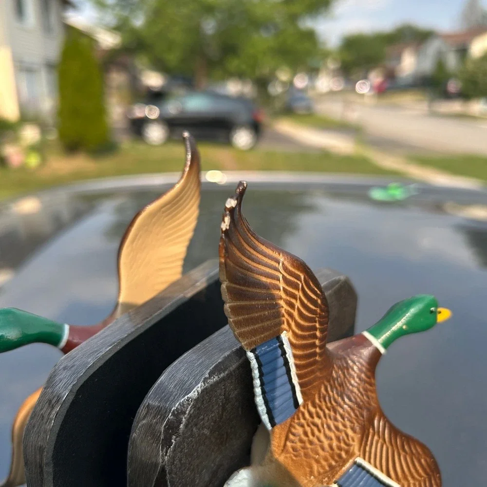 Vintage Mallard Duck Bookends Flying Waterfowl Cabin Lodge Decor Set of 2